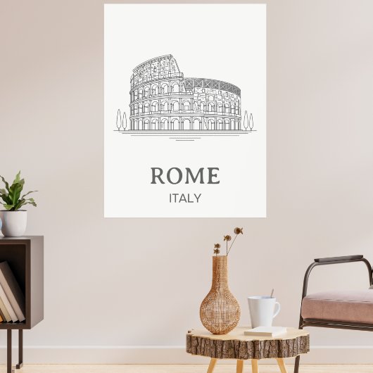 Minimalist Design Rome Coliseum Travel Poster (Wohnzimmer 3)