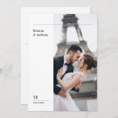 Minimalist Destination Simple Wedding Photo Einladung (Vorne/Hinten)