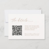 Minimalist Details & QR Code Wedding RSVP Card (Vorderseite)