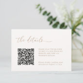 Minimalist Details & QR Code Wedding RSVP Card (Stehend Vorderseite)
