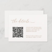 Minimalist Details & QR Code Wedding RSVP Card (Vorne/Hinten)