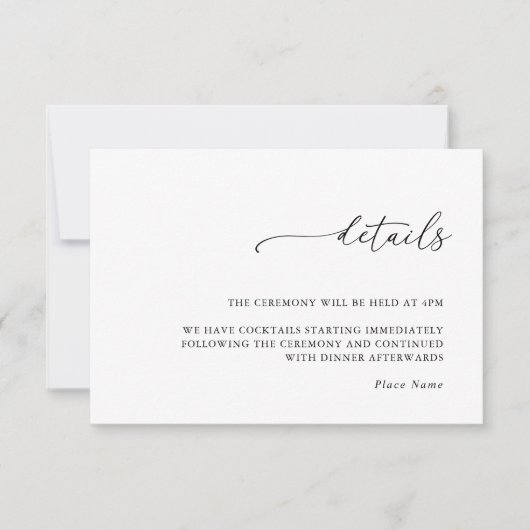 Minimalist Details & QR Code Wedding RSVP Card (Vorderseite)