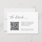 Minimalist Details & QR Code Wedding RSVP Card (Vorderseite)