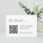 Minimalist Details & QR Code Wedding RSVP Card (Stehend Vorderseite)