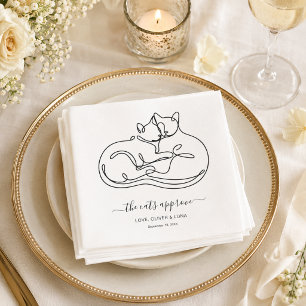 Minimalist Die Katzen genehmigen individuelle Hoch Serviette