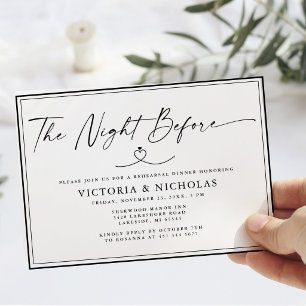 Minimalist "Die Nacht Vorher" Schwarz-Weiß-Probe Einladung