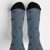 Minimalist Dino Crew Socks for Adults - Slate Blue Socken (Oben)