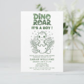 minimalist Dinosaur Baby Shower party boy Roar Einladung (Stehend Vorderseite)