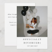 Minimalist Divorce Announcement Photo Card Ankündigung (Vorne/Hinten)