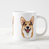 Minimalist Dog Face Outline Corgi Shepherd Mug Jumbo-Tasse (Rechts)