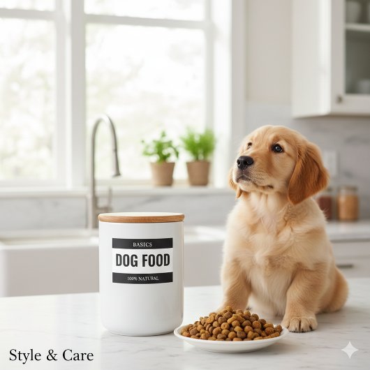 Minimalist DOG FOOD Label for Containers Lebensmitteletikett