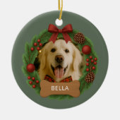 Minimalist Dog Holiday Christmas Photo Keramik Ornament (Vorne)