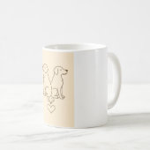 Minimalist Dog Line Art Mug  Kaffeetasse (VorderseiteRechts)