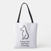 Minimalist Dog Line Art Tote Bag - Cute Custom Pet Tasche (Rückseite)