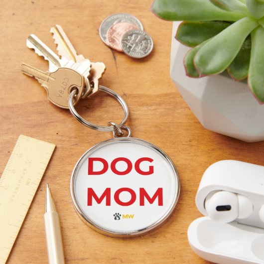 Minimalist Dog Mom Keychain – Cute Pet Lover Gift Schlüsselanhänger (Schreibtisch)