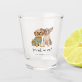 Minimalist Dog Pet Photo Wedding Schnapsglas (Vorderseite)