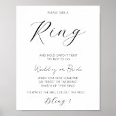 Minimalist Don't Say Bride Game Bridal Shower Ring Poster (Vorne)