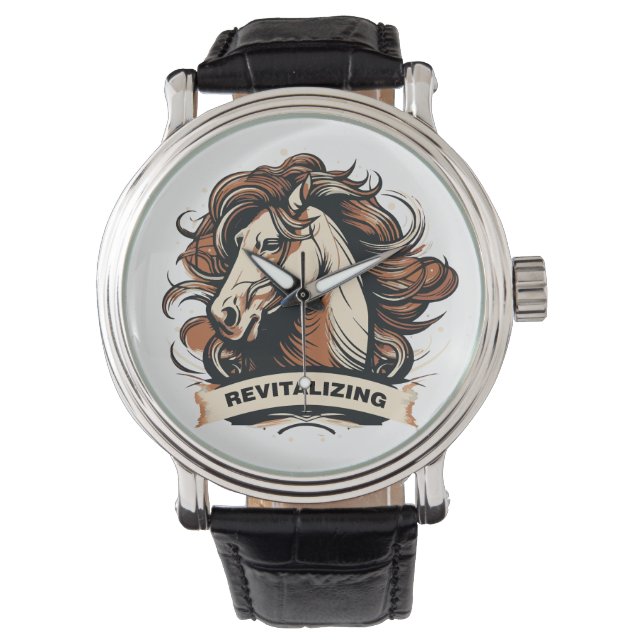 minimalist drawing of a horse armbanduhr (Vorderseite)