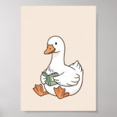 Minimalist Duck Art Print, Cute Duck Wall Decor Poster (Vorne)