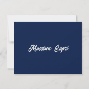 Minimalist dunkelblau elegante eigene Name fette S Mitteilungskarte