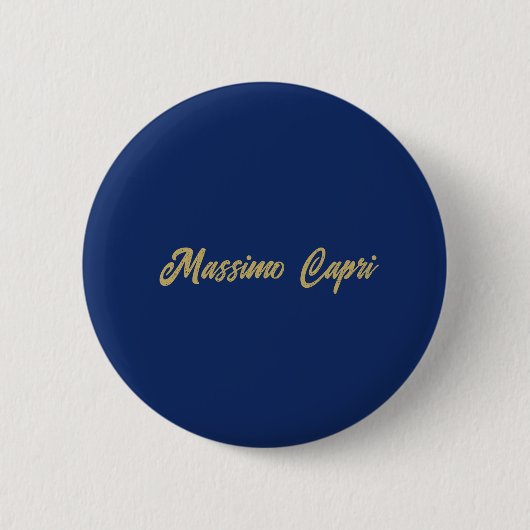Minimalist dunkelblaue goldene Farbe eigener Name  Button (Vorderseite)