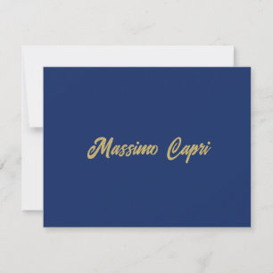 Minimalist dunkelblaue Goldfarbe eigener Name Fett Mitteilungskarte