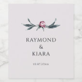 Minimalist Dusky Pink Peony Floral Wedding Weinetikett (Einzelnes Label)