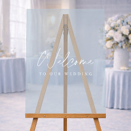 Minimalist Dusty Blue Acrylic Wedding Welcome Sign Acrylschild
