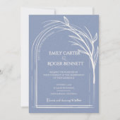 Minimalist Dusty Blue Arch Botanical Wedding (Vorderseite)