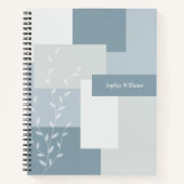 Minimalist Dusty Blue Botanical Journal Notebook Notizblock (Vorderseite)