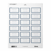 Minimalist Dusty Blue Elegant Monogram Wedding Adressaufkleber (Vorne)