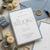 Minimalist Dusty Blue Elegant Monogram Wedding  Einladung