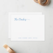 Minimalist Dusty Blue Family Stationery  Mitteilungskarte (Vorderseite/Rückseite Beispiel)