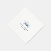 Minimalist Dusty Blue Floral Wedding Party Serviette (Ecke)