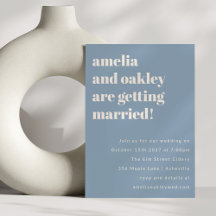 Minimalist Dusty Blue Retro Simple Wedding Website
