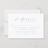 Minimalist Dusty Blue RSVP Wedding Card (Vorderseite)