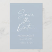 Minimalist Dusty Blue Save the Date Invitation Einladung (Vorderseite)