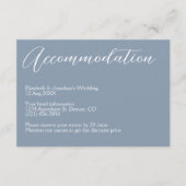 Minimalist Dusty Blue Wedding Accommodation Begleitkarte (Vorderseite)