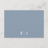 Minimalist Dusty Blue Wedding Accommodation Begleitkarte (Rückseite)
