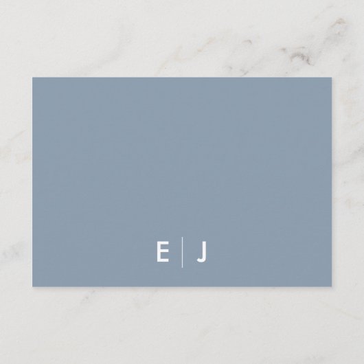 Minimalist Dusty Blue Wedding Accommodation Begleitkarte (Rückseite)