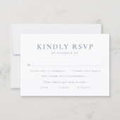 Minimalist Dusty Blue Wedding RSVP Card (Vorderseite)