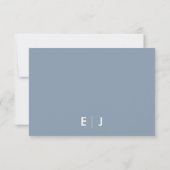 Minimalist Dusty Blue Wedding RSVP Karte (Rückseite)