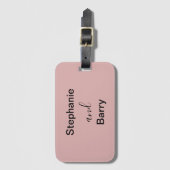 Minimalist Dusty Pink Newlywed Honeymoon Gepäckanhänger (Vorderseite Vertikal)