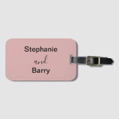 Minimalist Dusty Pink Newlywed Honeymoon Gepäckanhänger (Vorderseite (Horizontal))