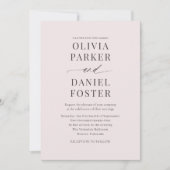 Minimalist Dusty Pink Wedding Invitation Einladung (Vorderseite)