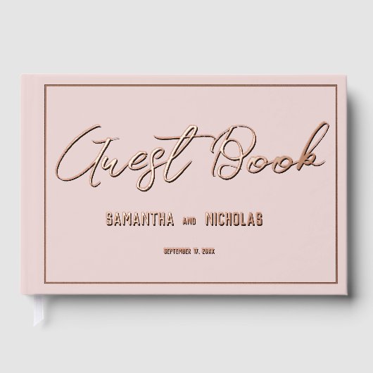 Minimalist Dusty Pink Wedding Program Gästebuch (Vorderseite)