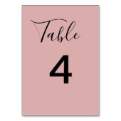 Minimalist Dusty Pink Wedding Tischnummer (Rückseite)