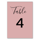 Minimalist Dusty Pink Wedding Tischnummer (Vorderseite)