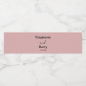 Minimalist Dusty Pink Wedding Wasserflaschenetikett (Einzelnes Label)
