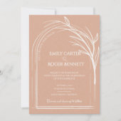 Minimalist Dusty Rose Botanical Wedding Invitation (Vorderseite)